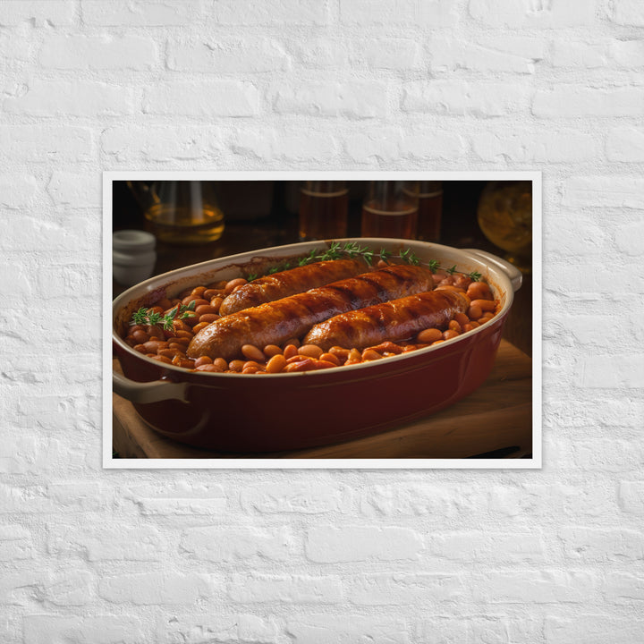Baked Sausage and Beans Casserole Framed poster 🤤 from Yumify.AI