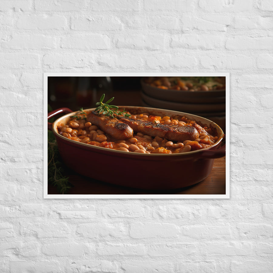 Baked Sausage and Beans Casserole Framed poster 🤤 from Yumify.AI