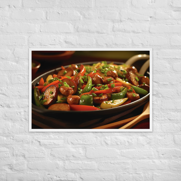 Sausage Stir Fry Framed poster 🤤 from Yumify.AI