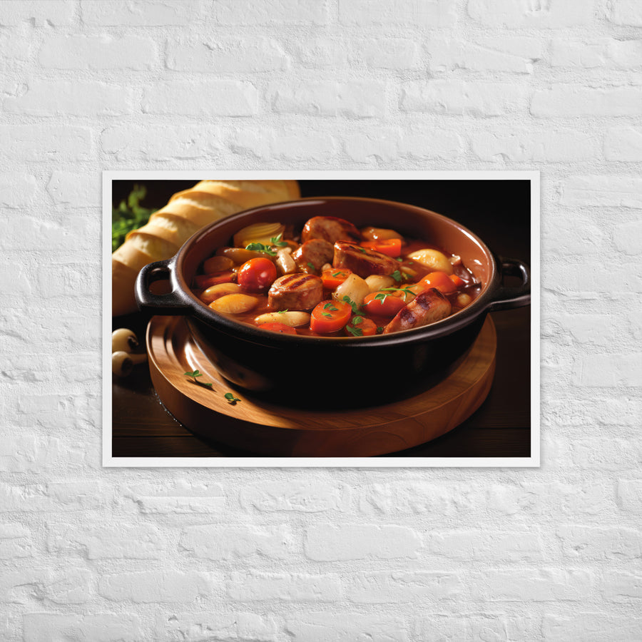 Sausage Stew Framed poster 🤤 from Yumify.AI