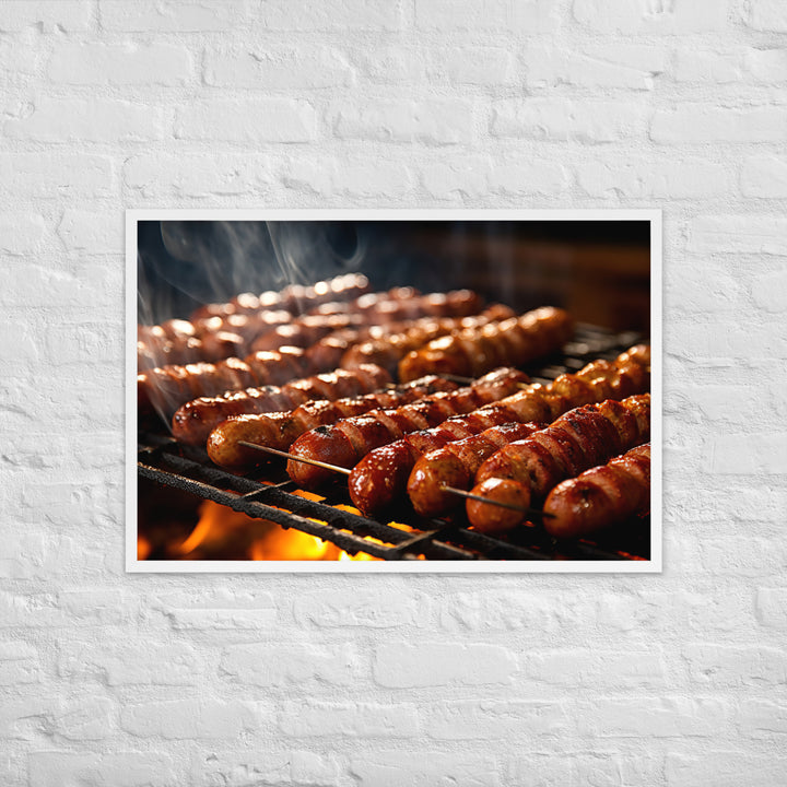 Sausage Skewers Framed poster 🤤 from Yumify.AI