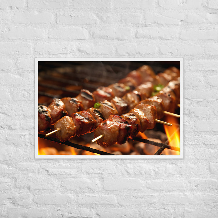 Sausage Skewers Framed poster 🤤 from Yumify.AI