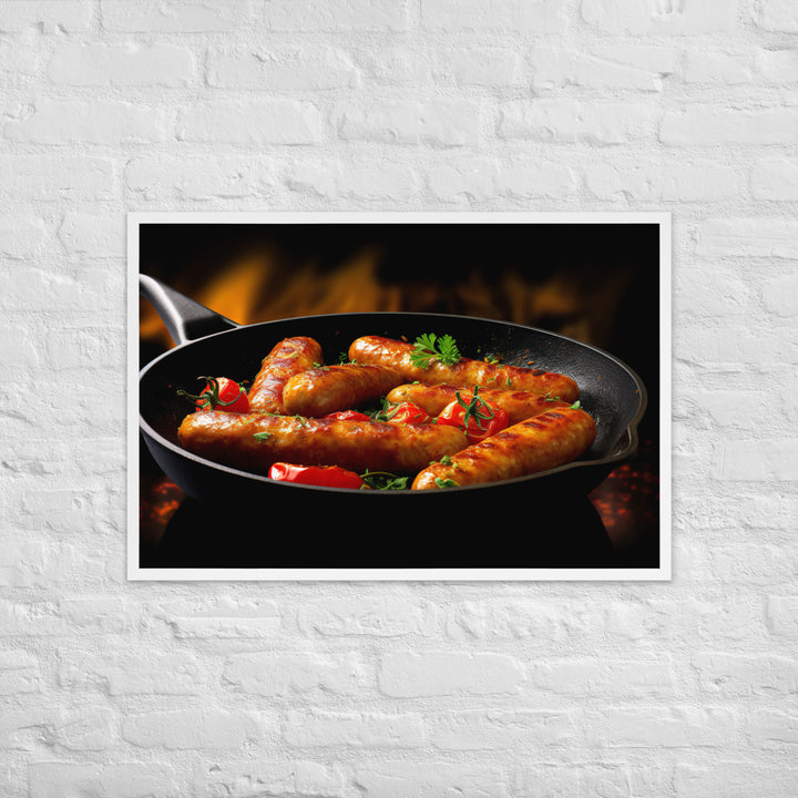 Pan Fried Sausage Framed poster 🤤 from Yumify.AI