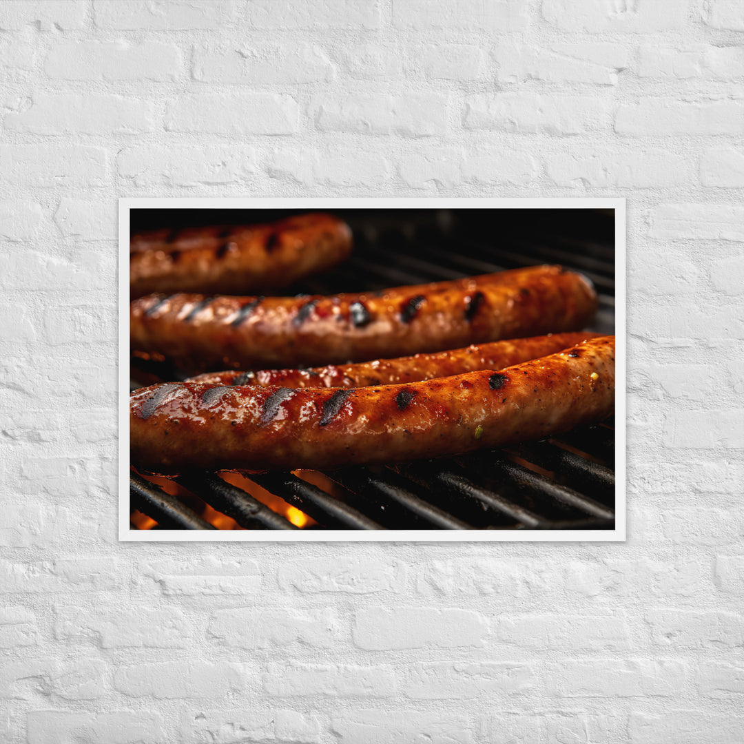 Grilled Sausage Framed poster 🤤 from Yumify.AI