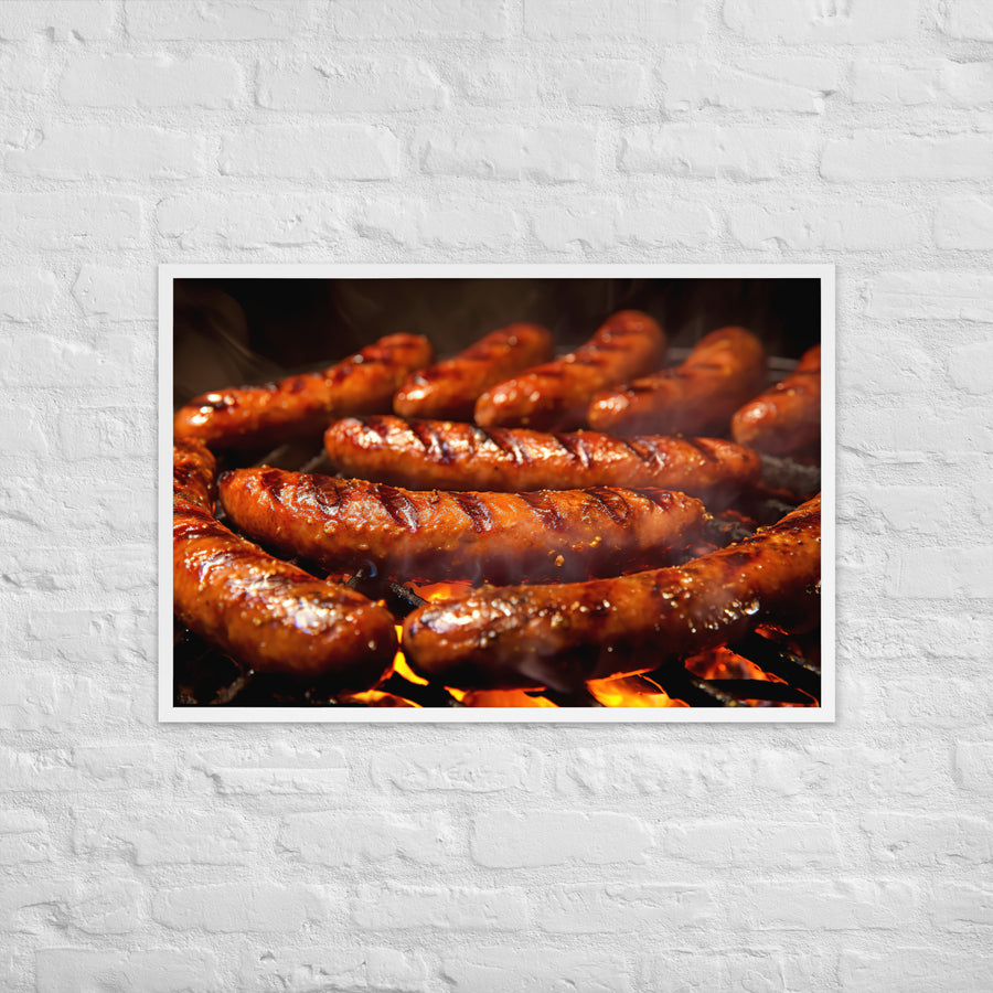 Grilled Sausage Framed poster 🤤 from Yumify.AI