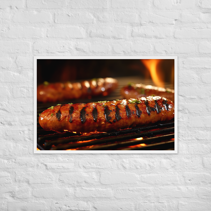 Grilled Sausage Framed poster 🤤 from Yumify.AI