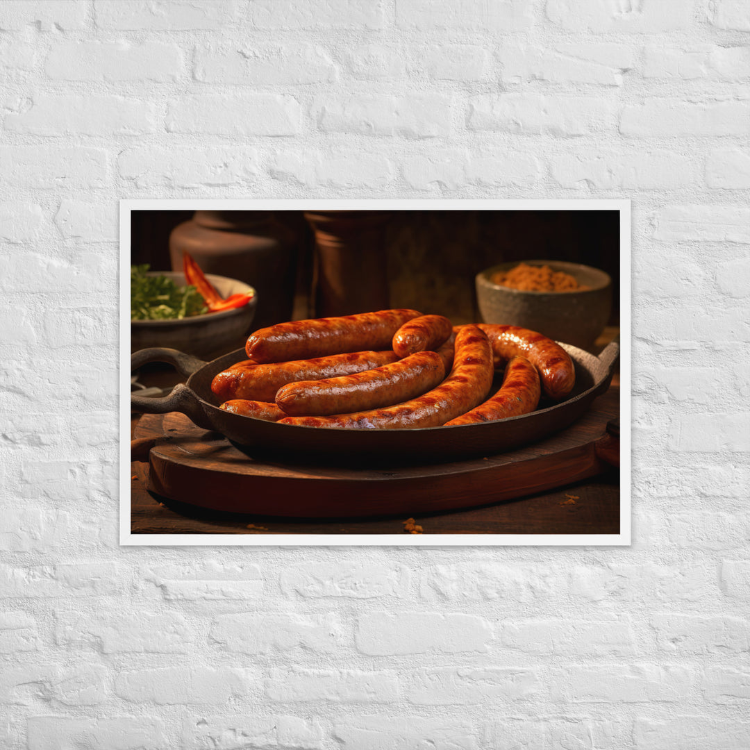 Baked Sausage Framed poster 🤤 from Yumify.AI