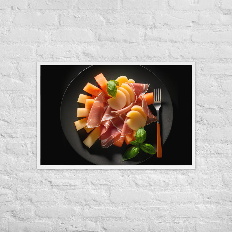 Parma Ham and Melon Appetizer Framed poster 🤤 from Yumify.AI