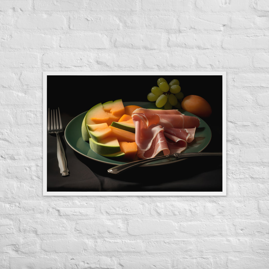 Parma Ham and Melon Appetizer Framed poster 🤤 from Yumify.AI