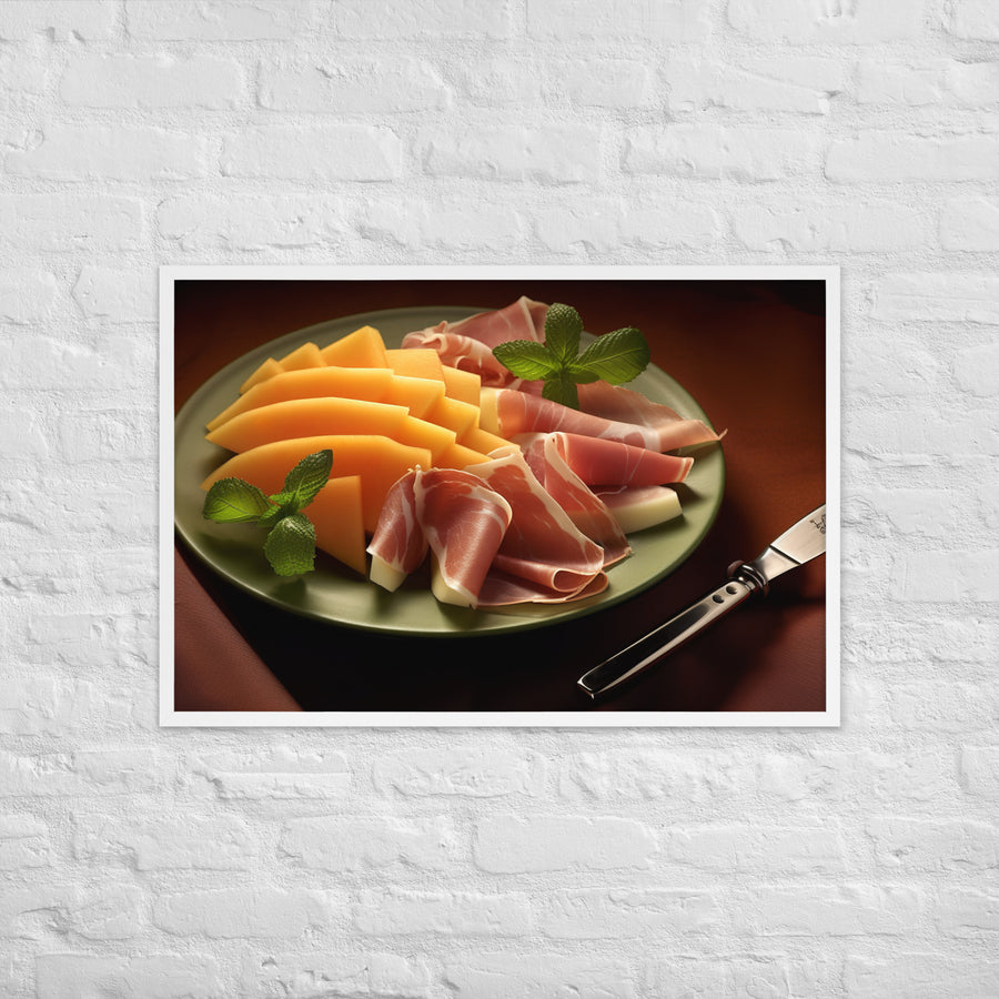 Parma Ham and Melon Appetizer Framed poster 🤤 from Yumify.AI