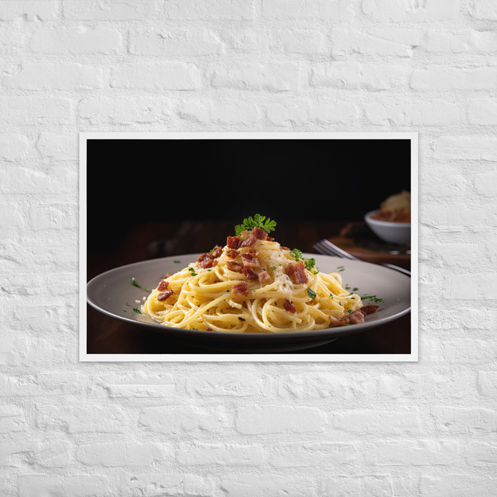 Spaghetti Carbonara with Bacon Framed poster 🤤 from Yumify.AI