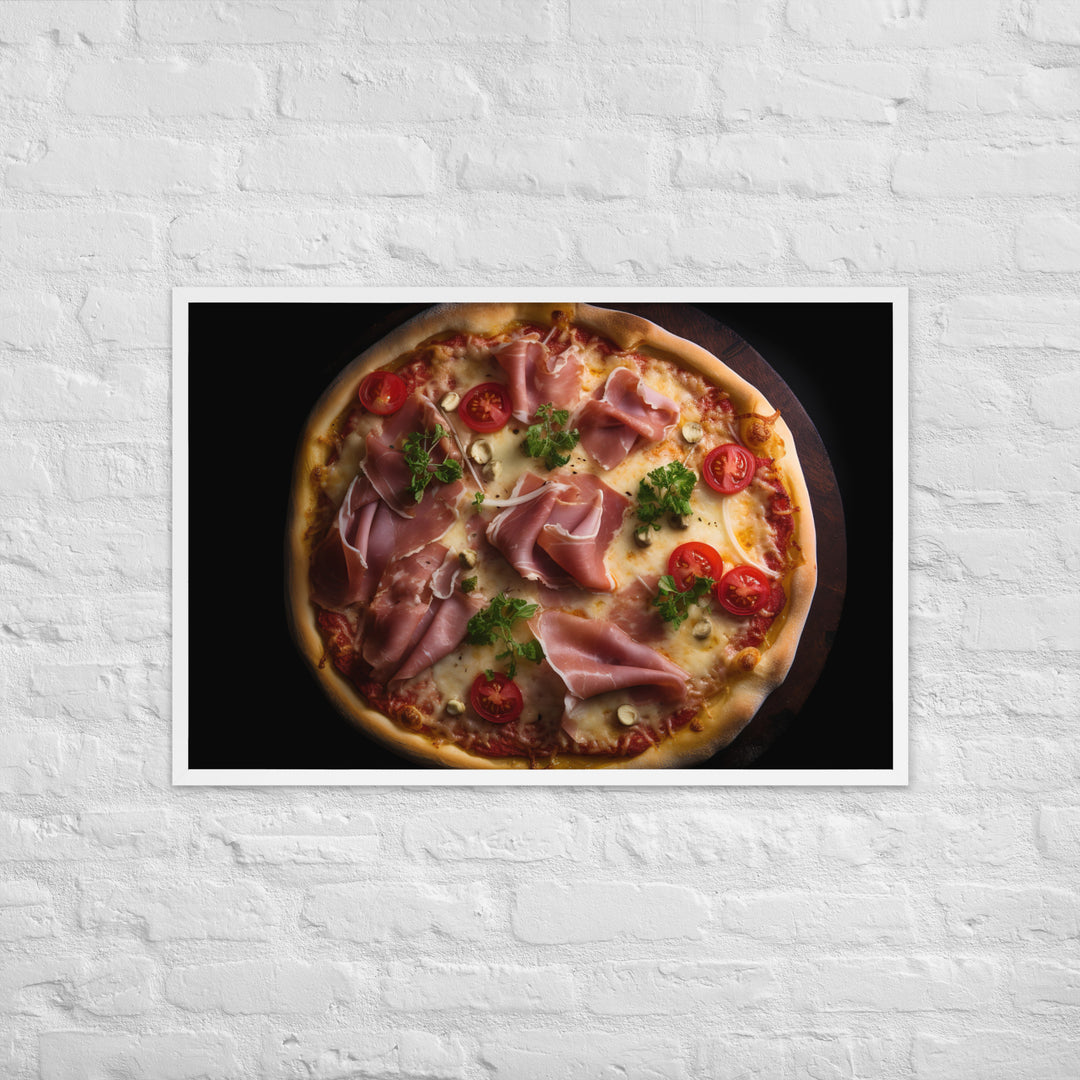 Parma Ham and Mozzarella Pizza Framed poster 🤤 from Yumify.AI