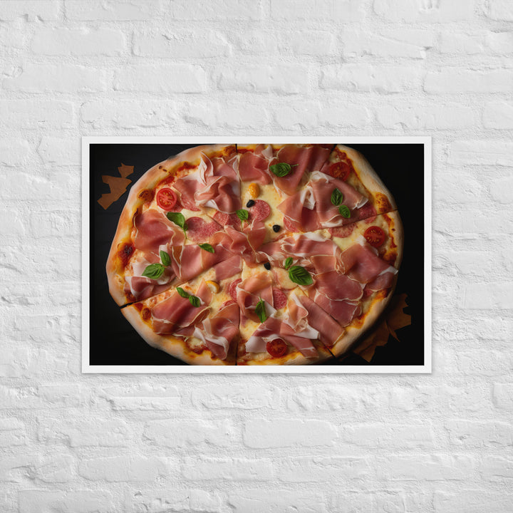 Parma Ham and Mozzarella Pizza Framed poster 🤤 from Yumify.AI