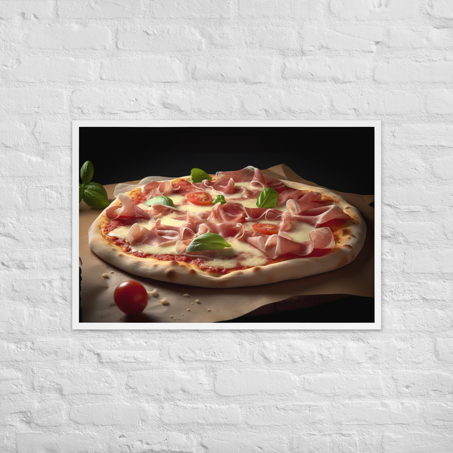 Parma Ham and Mozzarella Pizza Framed poster 🤤 from Yumify.AI