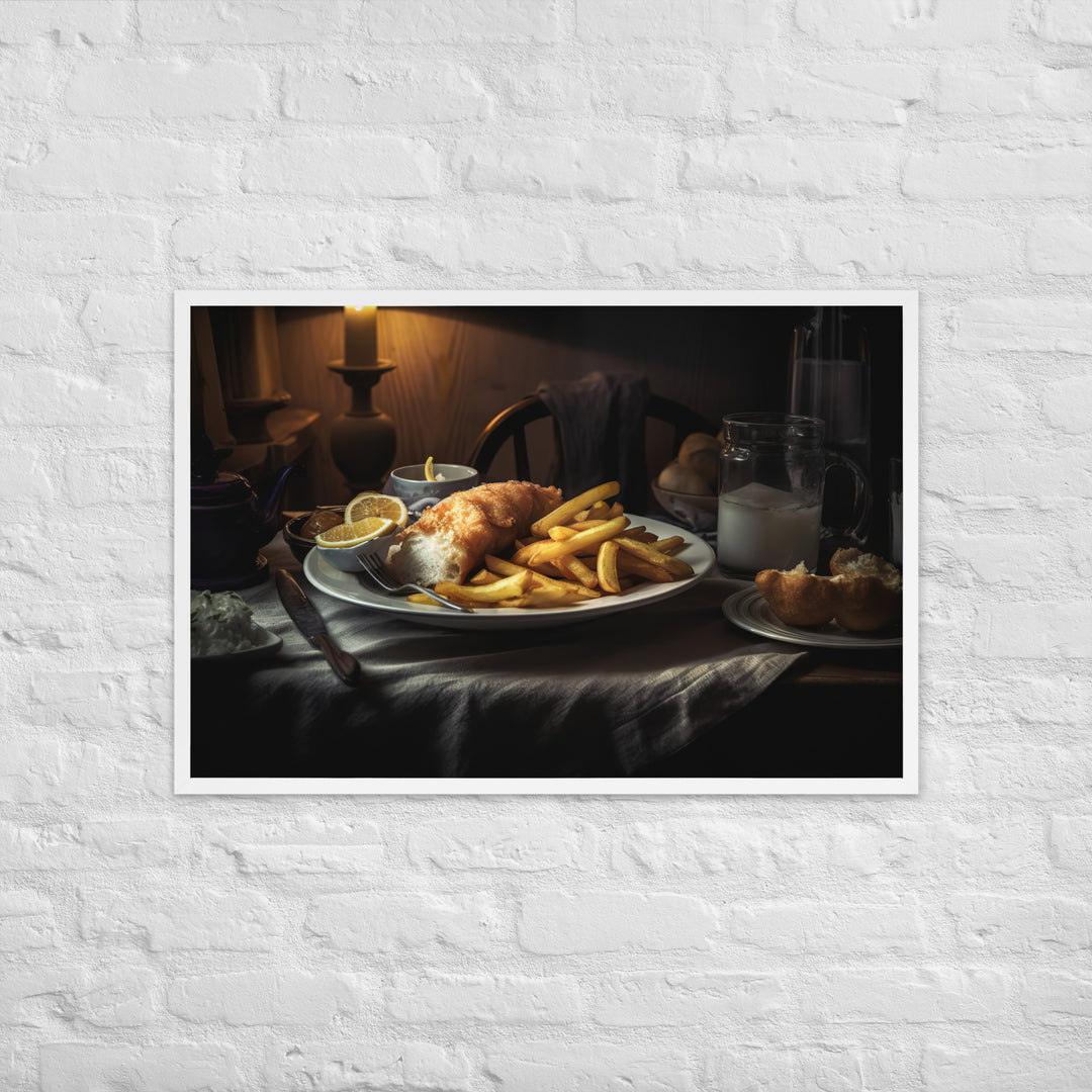 Fish and Chips Framed poster 🤤 from Yumify.AI