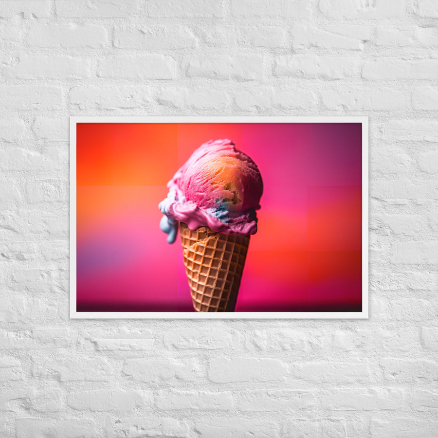 Strawberry Cheesecake Cone Framed poster 🤤 from Yumify.AI