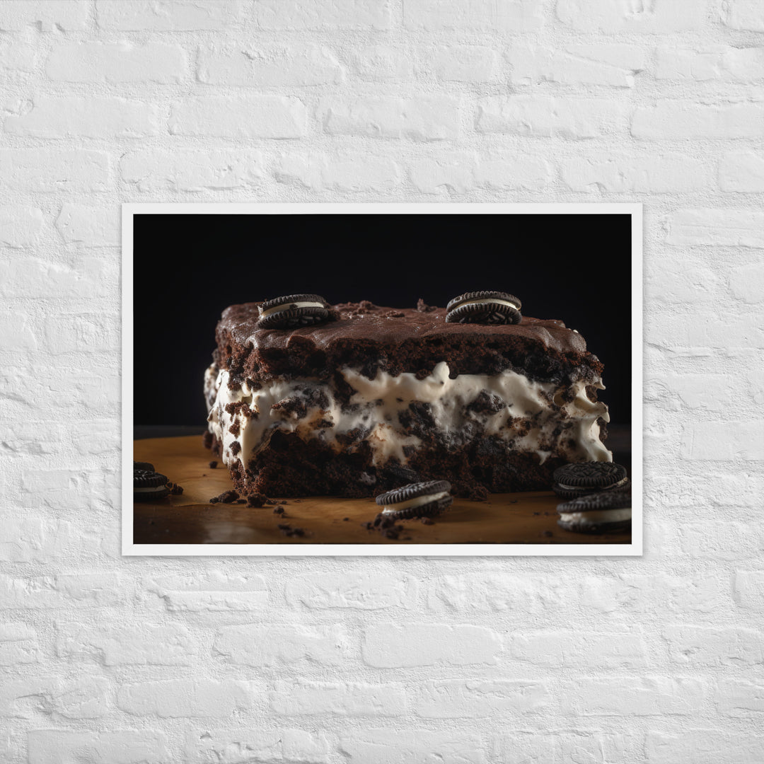 Oreo Brownie Ice Cream Sandwich Framed poster 🤤 from Yumify.AI