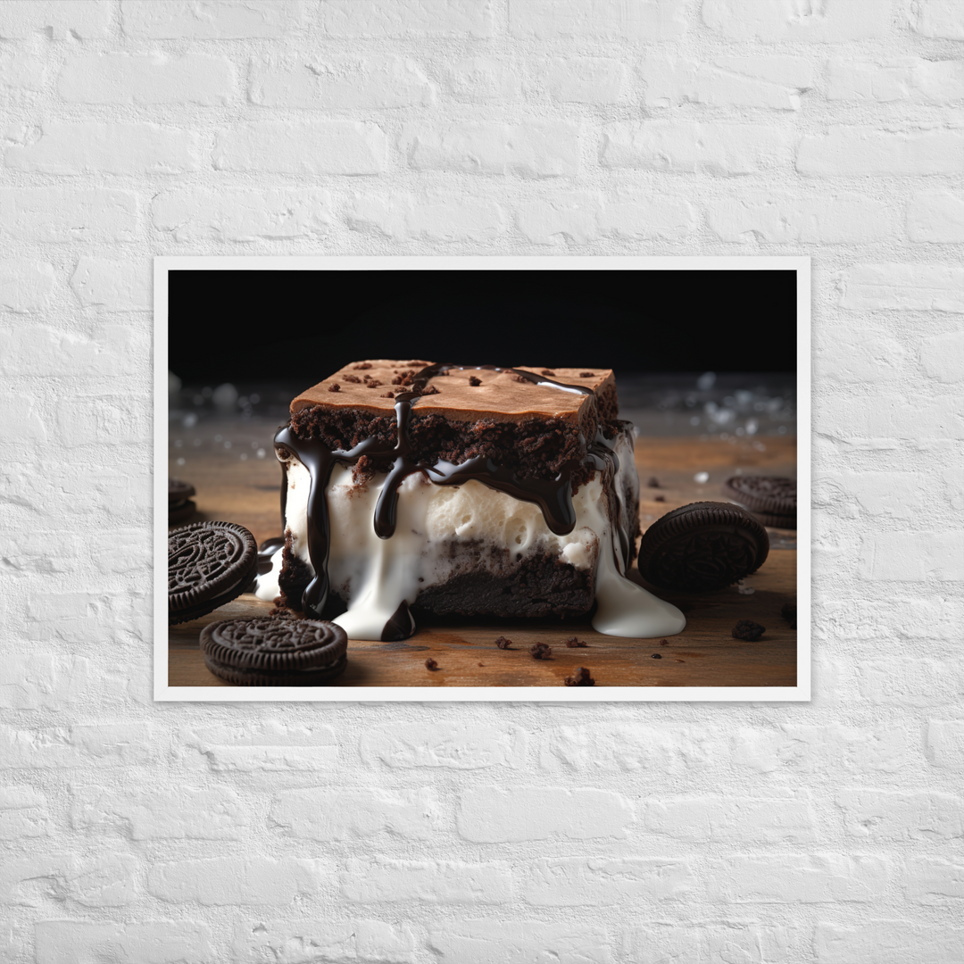 Oreo Brownie Ice Cream Sandwich Framed poster 🤤 from Yumify.AI