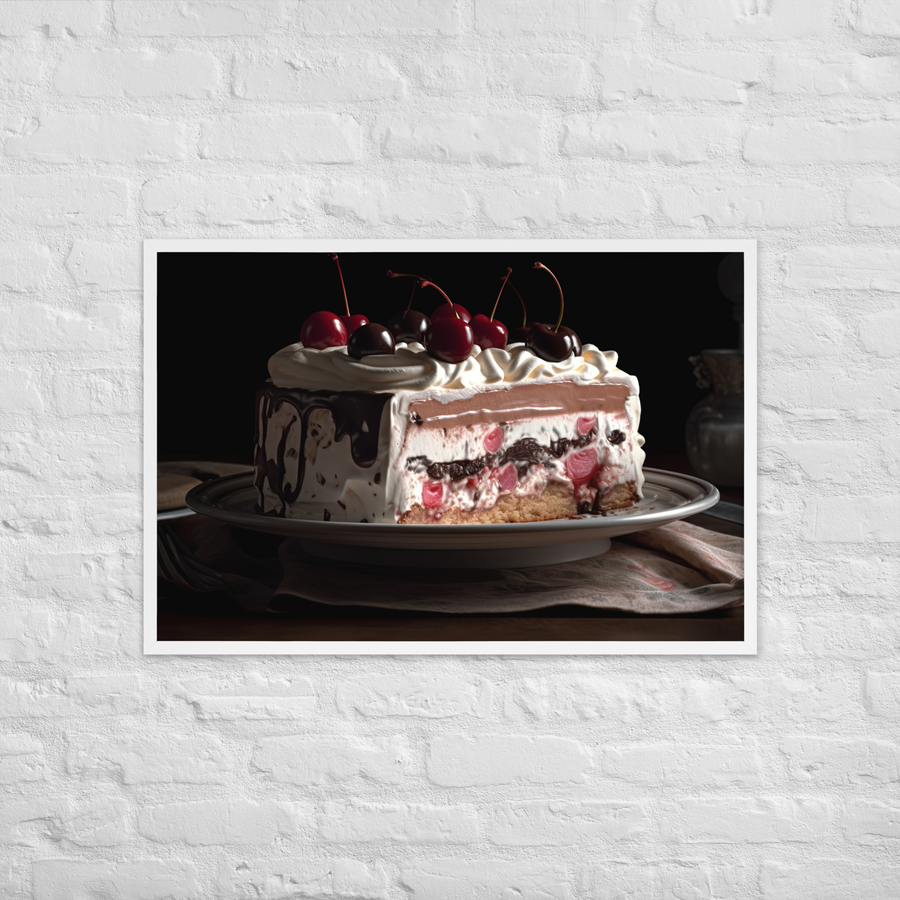 Neapolitan Ice Cream Cake Framed poster 🤤 from Yumify.AI