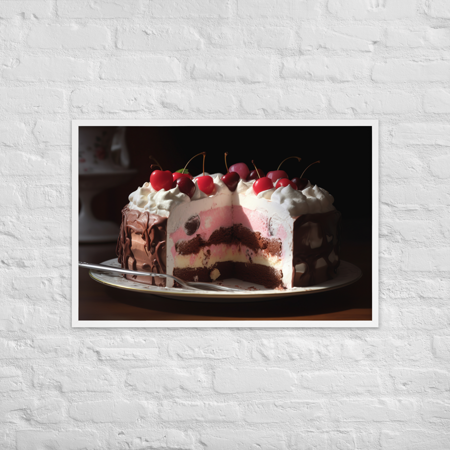 Neapolitan Ice Cream Cake Framed poster 🤤 from Yumify.AI