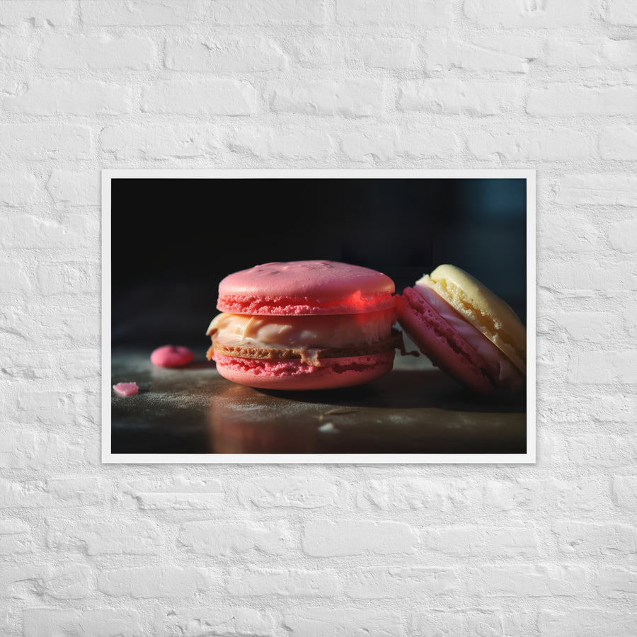 Macaron Ice Cream Sandwich Framed poster 🤤 from Yumify.AI