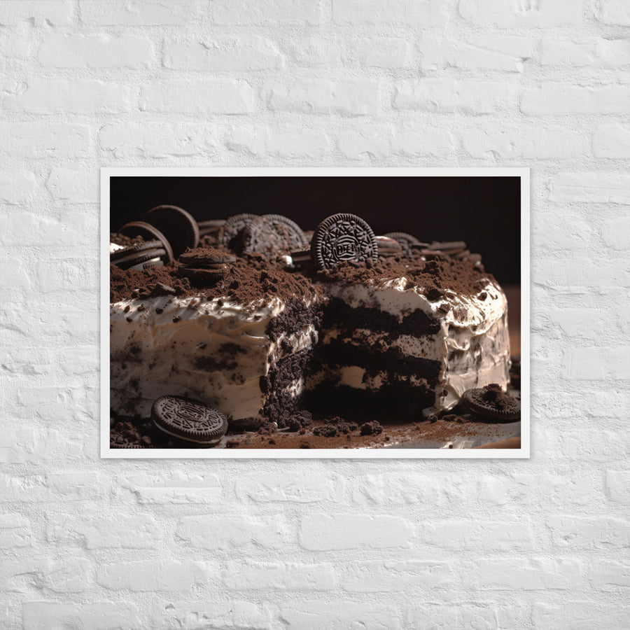 Cookies and Cream Ice Cream Cake Framed poster 🤤 from Yumify.AI