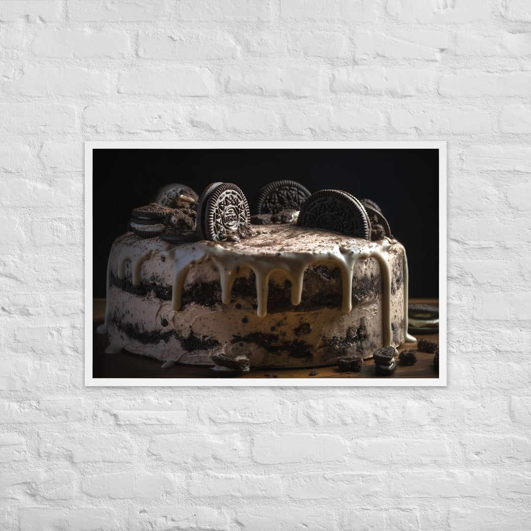 Cookies and Cream Ice Cream Cake Framed poster 🤤 from Yumify.AI