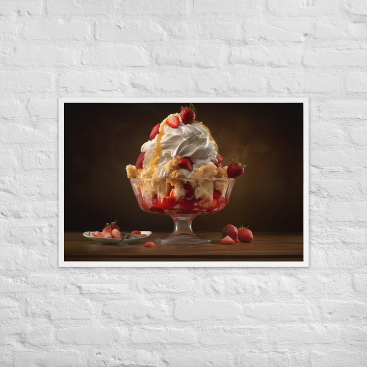 Strawberry Shortcake Sundae Framed poster 🤤 from Yumify.AI