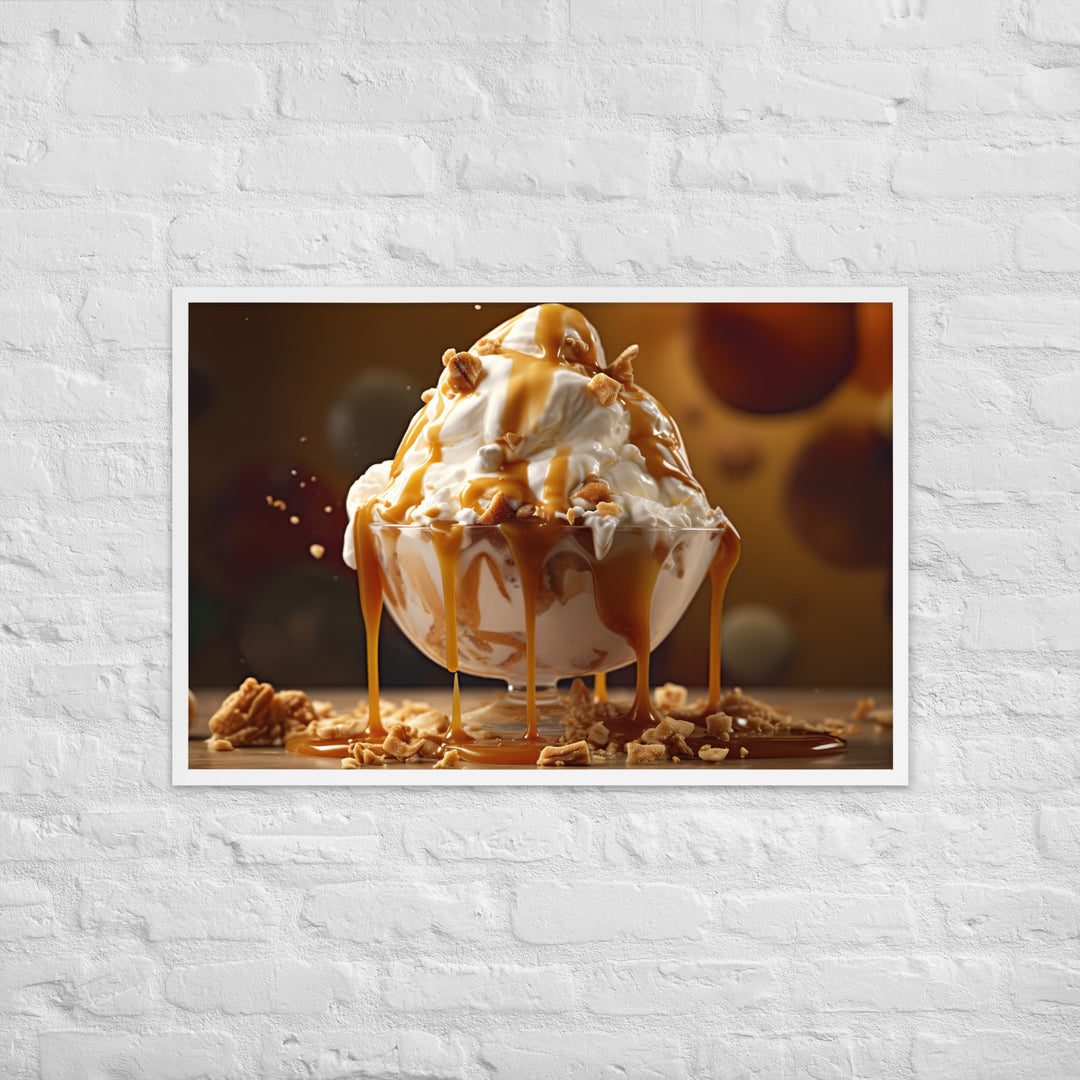 Nutty Caramel Sundae Framed poster 🤤 from Yumify.AI