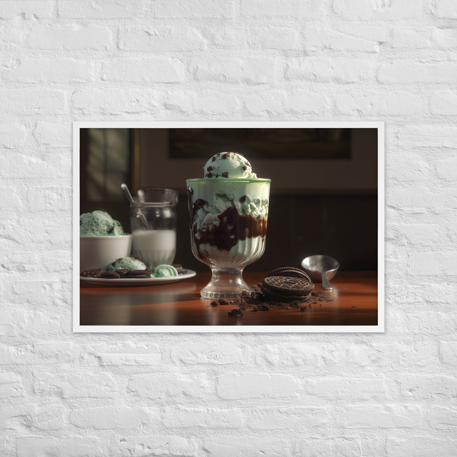 Mint Oreo Sundae Framed poster 🤤 from Yumify.AI