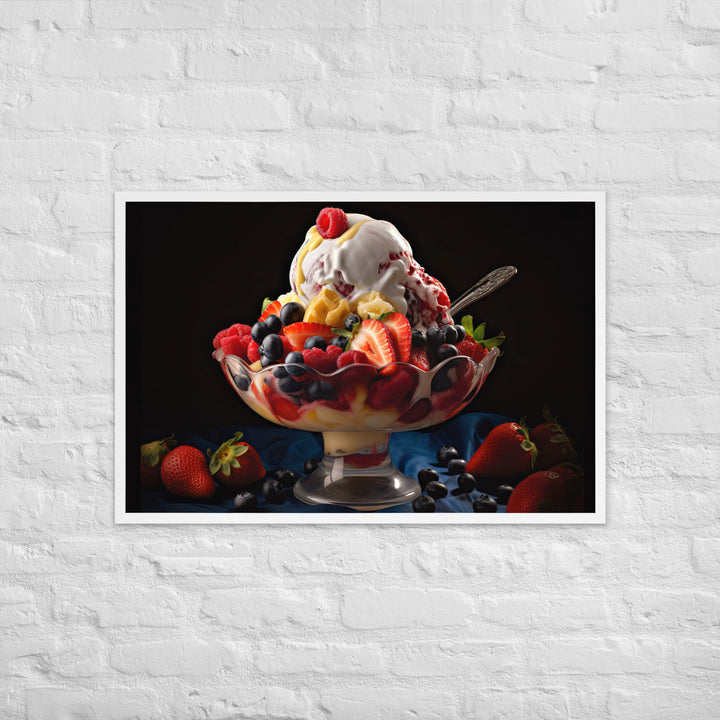 Fruit Lovers Paradise Sundae Framed poster 🤤 from Yumify.AI