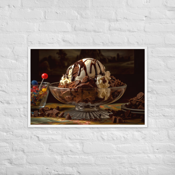 Chocolate Lovers Dream Sundae Framed poster 🤤 from Yumify.AI