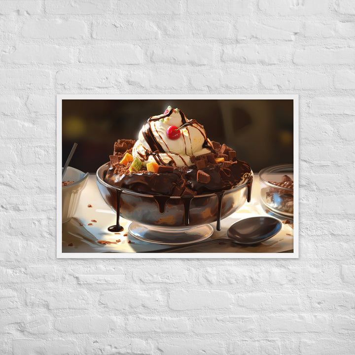 Chocolate Lovers Dream Sundae Framed poster 🤤 from Yumify.AI