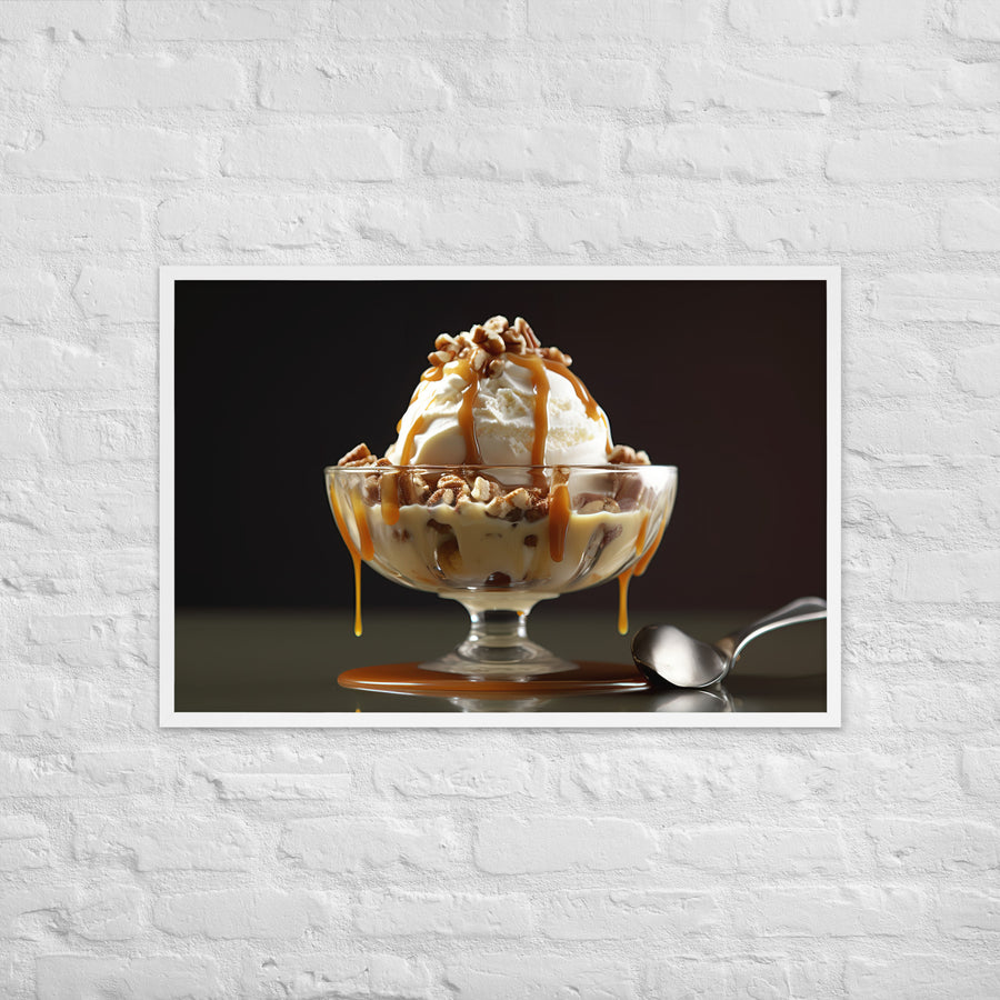 Caramel Pecan Sundae Framed poster 🤤 from Yumify.AI