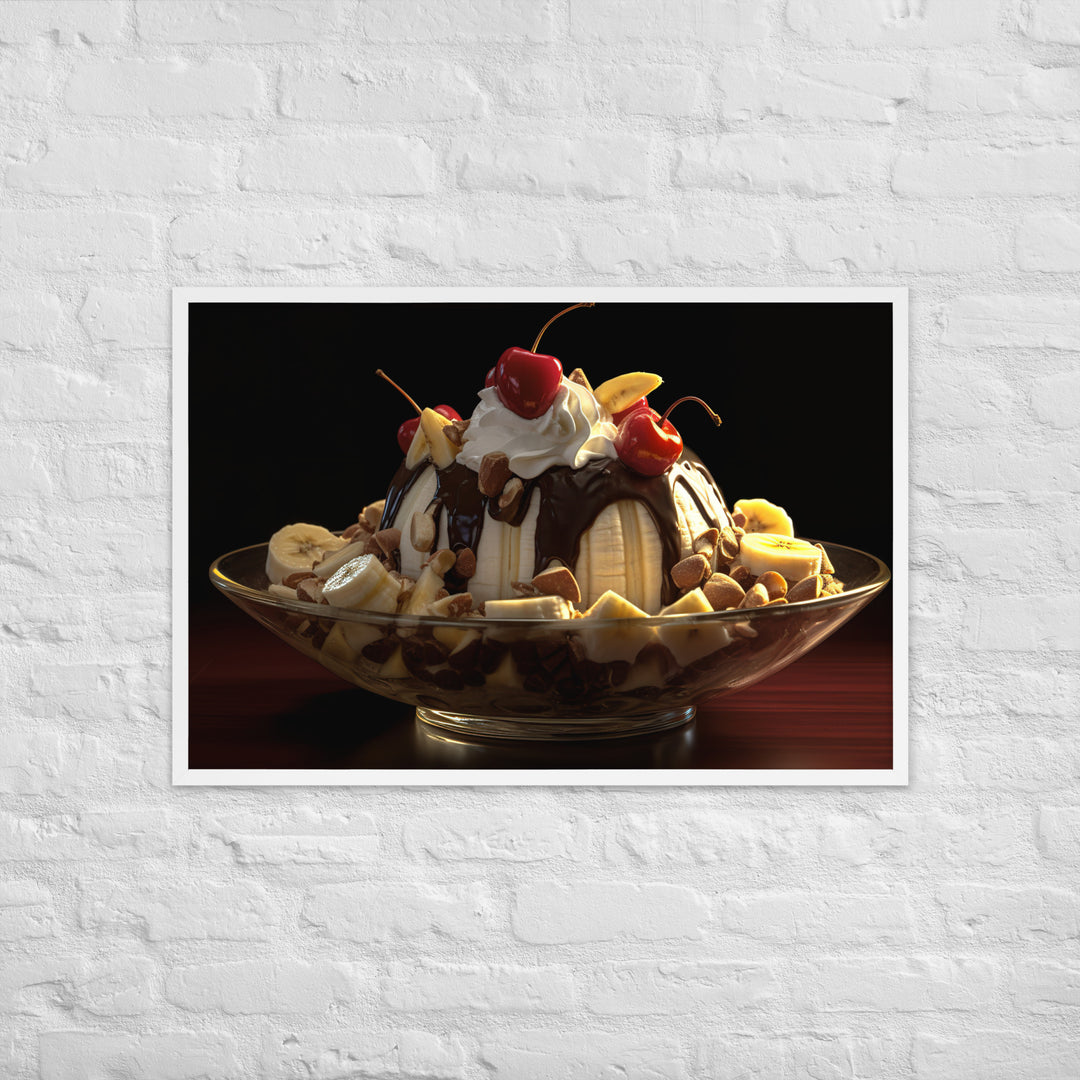 Banana Split Sundae Framed poster 🤤 from Yumify.AI