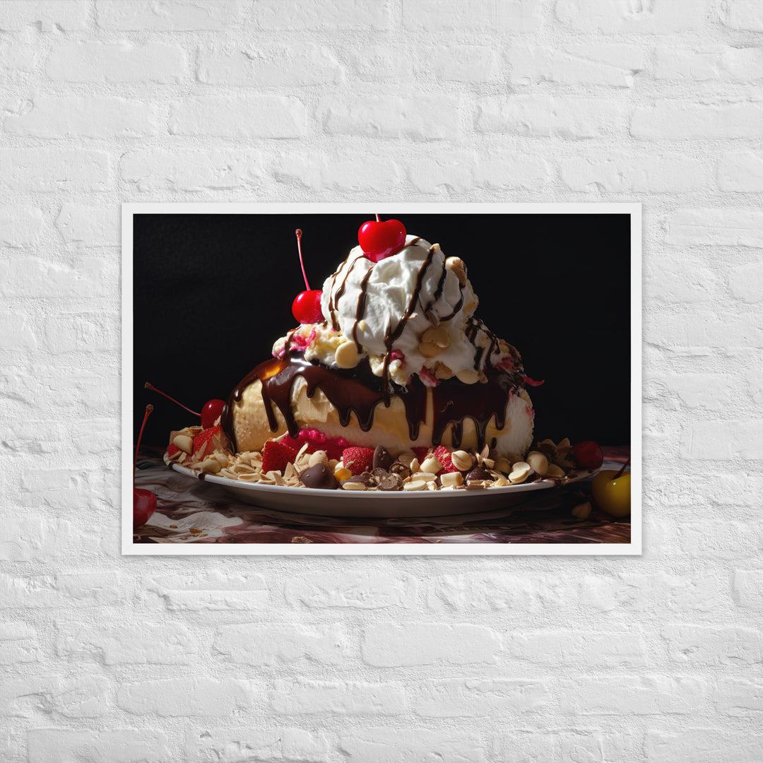 Banana Split Sundae Framed poster 🤤 from Yumify.AI