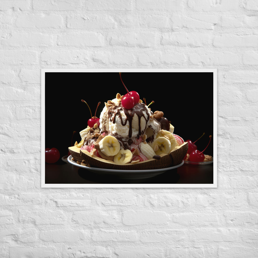 Banana Split Sundae Framed poster 🤤 from Yumify.AI