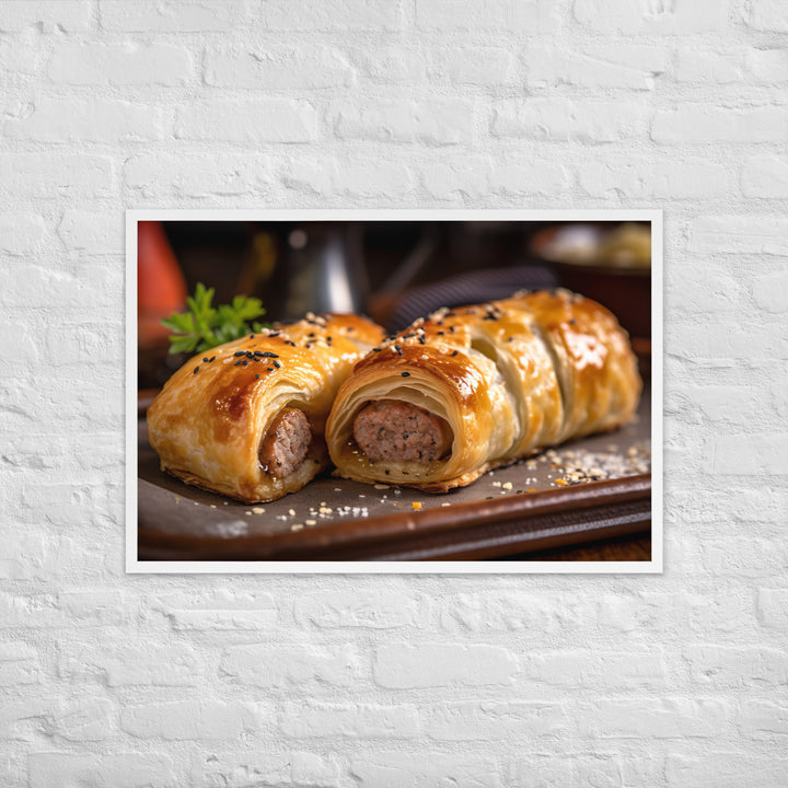 Pork and Apple Sausage Roll Framed poster 🤤 from Yumify.AI