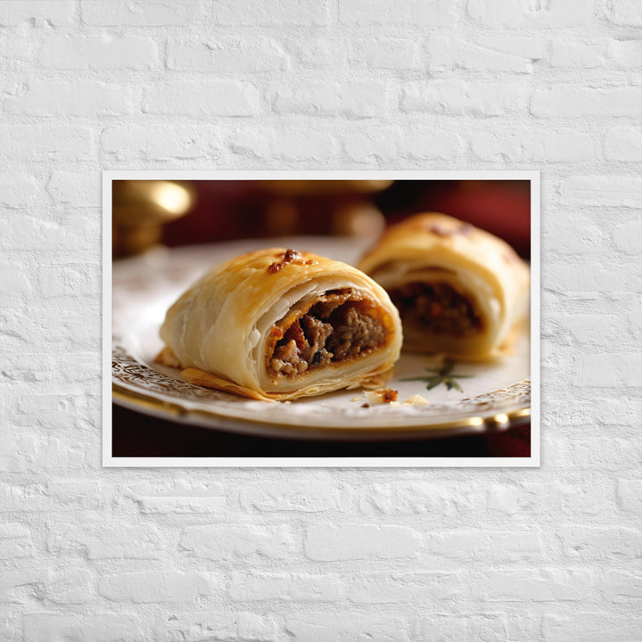 Moroccan Spiced Sausage Roll Framed poster 🤤 from Yumify.AI