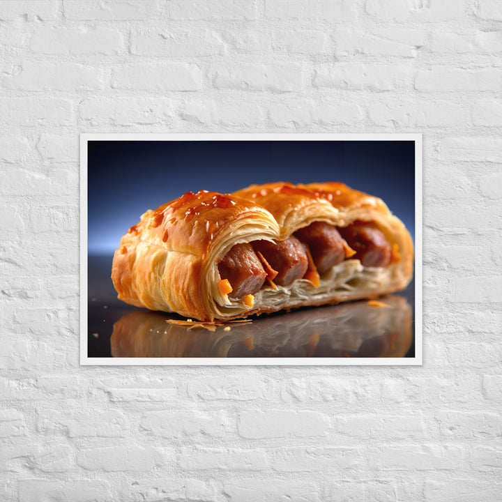 Classic Sausage Roll Framed poster 🤤 from Yumify.AI