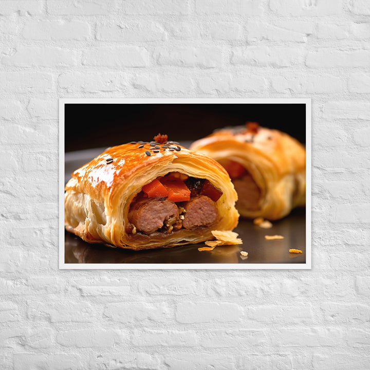 Chicken and Chorizo Sausage Roll Framed poster 🤤 from Yumify.AI