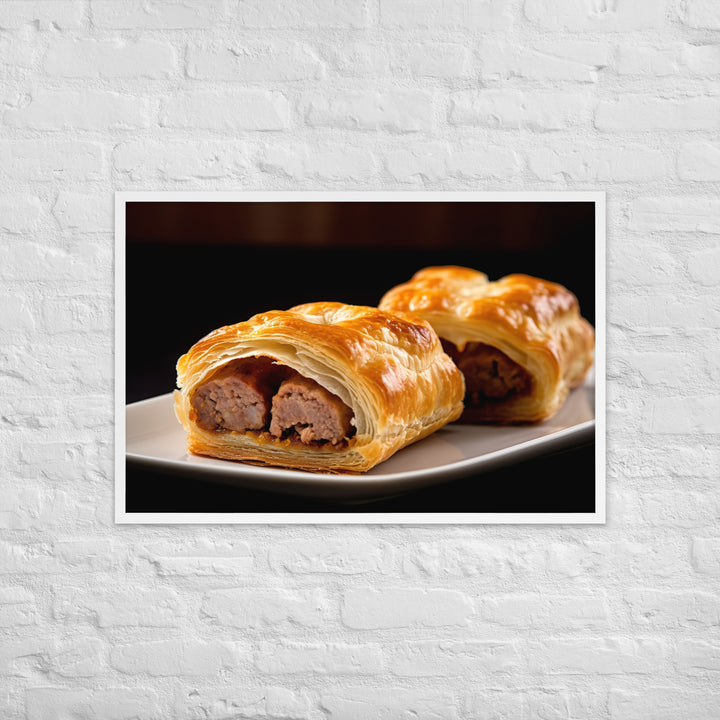 Beef and Onion Sausage Roll Framed poster 🤤 from Yumify.AI