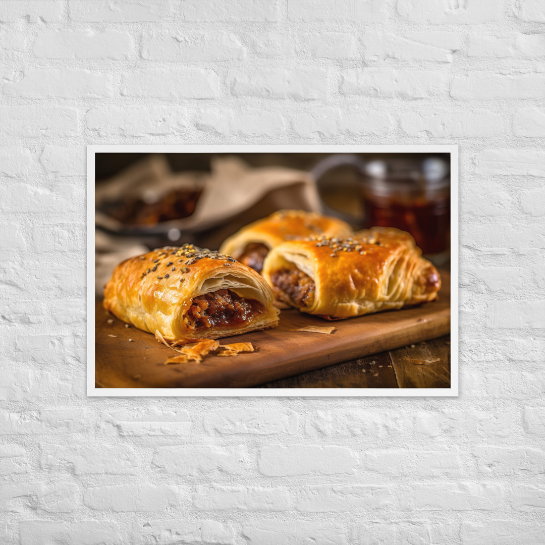 BBQ Sausage Roll Framed poster 🤤 from Yumify.AI