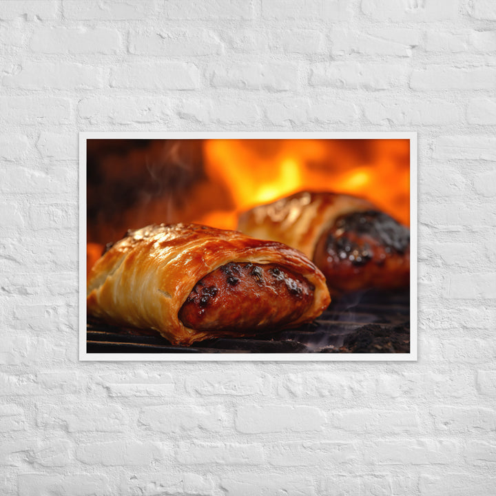 BBQ Sausage Roll Framed poster 🤤 from Yumify.AI