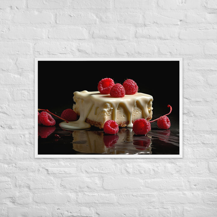 White Chocolate Raspberry Cheesecake Framed poster 🤤 from Yumify.AI