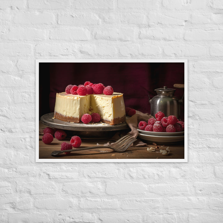 White Chocolate Raspberry Cheesecake Framed poster 🤤 from Yumify.AI