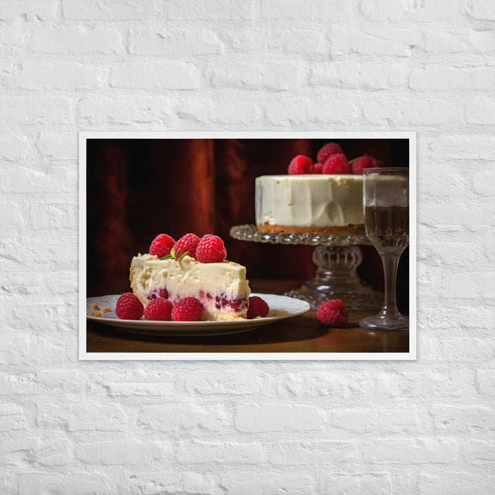 White Chocolate Raspberry Cheesecake Framed poster 🤤 from Yumify.AI