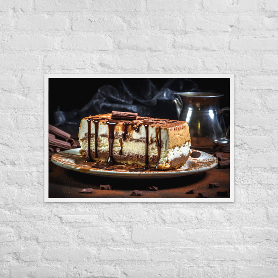 Tiramisu Cheesecake Framed poster 🤤 from Yumify.AI
