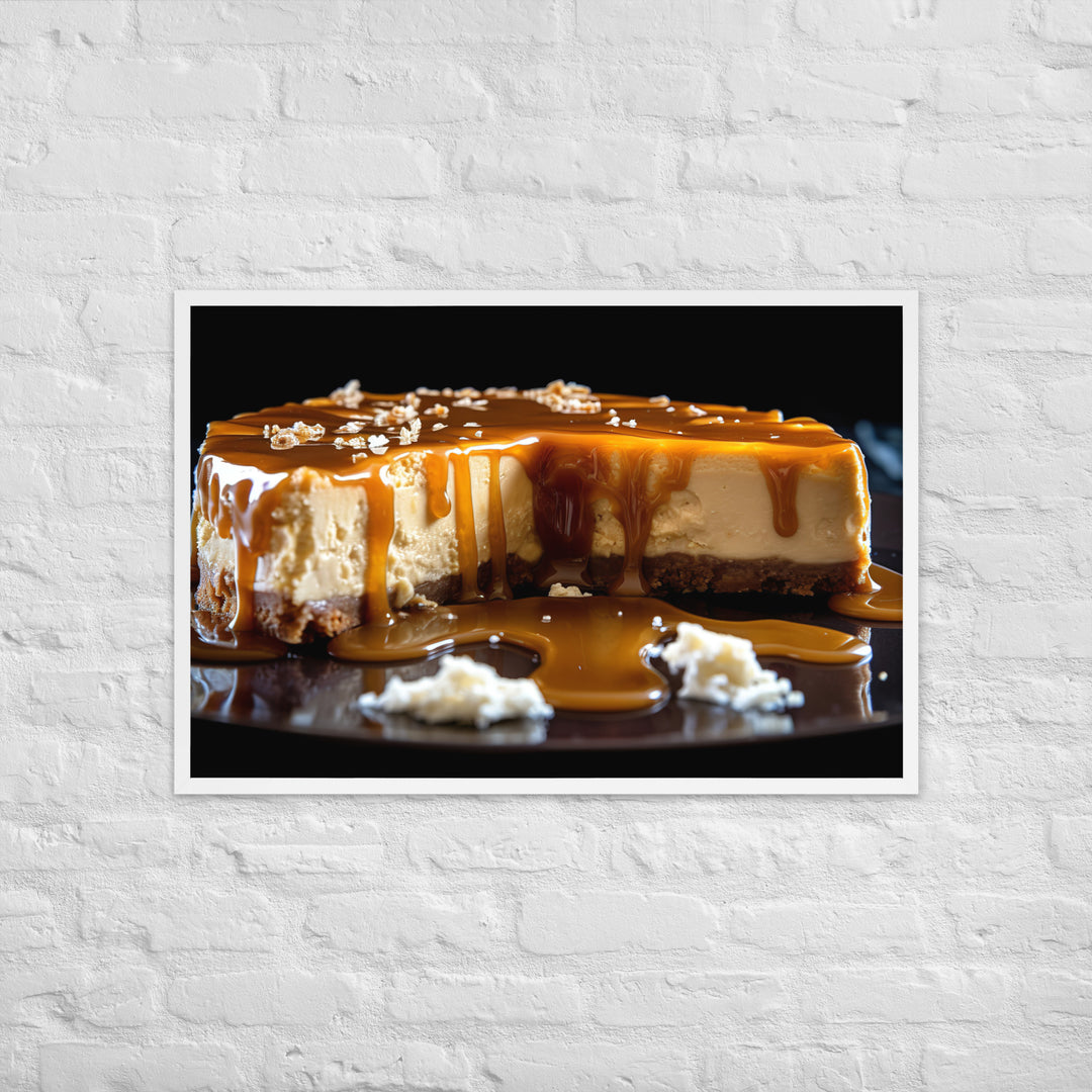 Salted Caramel Cheesecake Framed poster 🤤 from Yumify.AI