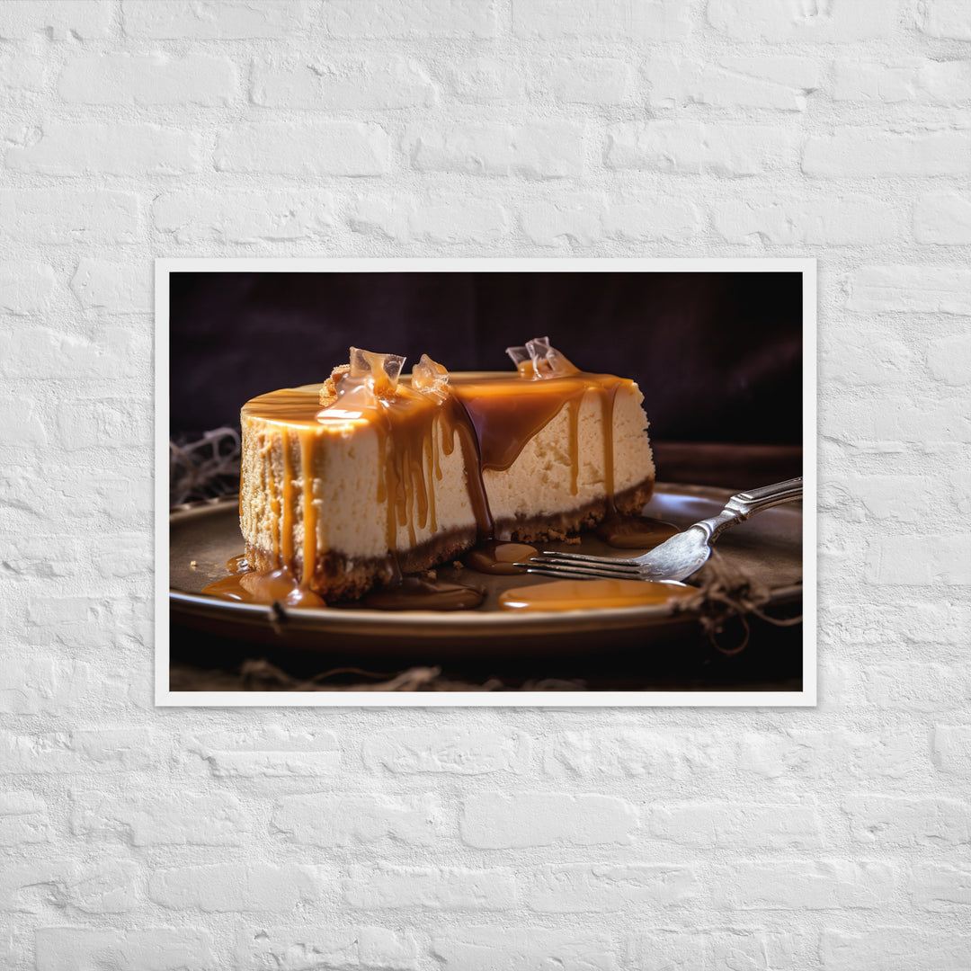 Salted Caramel Cheesecake Framed poster 🤤 from Yumify.AI